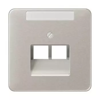 CD569-2NAUAPT CD 500/CD plus Платина Накладка 2-ой наклонной ТЛФ/комп розетки с полем для надписи Jung