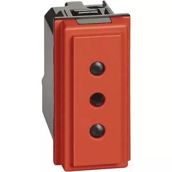 Bticino Living Now - розетка 2 +T 10A 250Vac красный KR4113