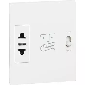 Bticino Living Now- розетка для бритвы 230V бел. KW4177