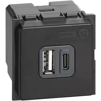 Bticino Living Now - зарядка USB 3A тип A e C 2 K4287C2