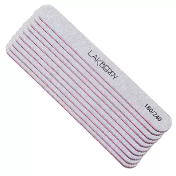 GET THE REASON LAKBERRY Пилка для ногтей узкая прямая 180/240, 10 шт