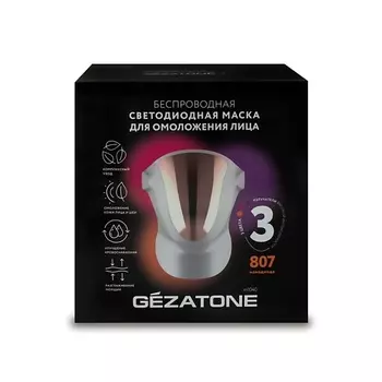 GEZATONE Светодиодная беспроводная LED маска для омоложения кожи лица и шеи m1040