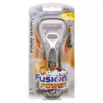 GILLETTE Бритва Gillette Fusion Cool White Power с 1 сменной кассетой