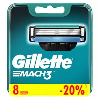GILLETTE Сменные кассеты для бритья Mach3