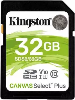 Карта памяти SDHC 32ГБ Class10 Kingston Canvas Select Plus (sds2/32gb)
