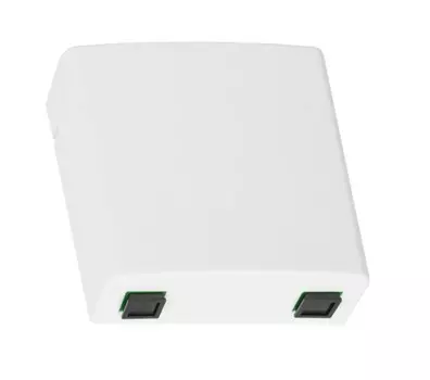 Абонентская розетка NIKOMAX NMF-WO02SCAS2-CS-WT (кросс), укомплектованная на 2 порта SC/APC, SM 9/125 OS2, пластиковая, белая, в комплекте: адаптеры,