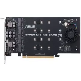 Адаптер ASUS HYPER M.2 X16 CARD V2 для создания массивов RAID 1/0, до 4 SSD NVMe M.2 (2242, 2260, 2280, 22110), PCIe 3.0 x16