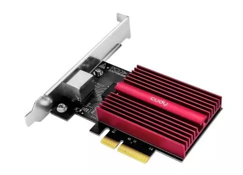 Адаптер Cudy PE10G 10Gbps PCI Express, Marvell AQC113R, 10G/5G/2.5G/1000M/100M/10M Auto Adaptive, PCI express 3.0 x4,Wake-On-LANFlow Control, 8 traff
