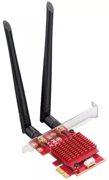 Адаптер Cudy WE3000S 5400Mbps Wi-Fi 6E / Bluetooth 5.2 PCI Express with Heatsink, Intel AX210 module,2T2R, 2402Mbps at 5GHz/6Ghz + 574Mbps at 2.4GHz,