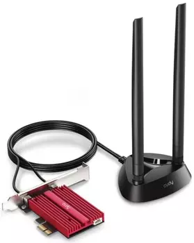 Адаптер Cudy WE4000 5400Mbps Wi-Fi 6E / Bluetooth 5.2 PCI Express with Heatsink and Magnetized Antenna Base, Intel AX210 module, 2T2R, 2402Mbps at 5GH