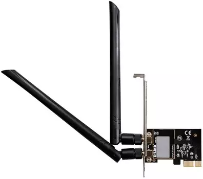Адаптер D-link DWA-582/RU/B1A WiFi 802.11 b/g/n/ac, 2.4/5ГГц, PCI-E