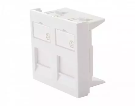 Адаптер Eurolan 16H-45-03SL 45x45 мм для 2 модулей Keystone, серебристый