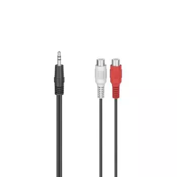 Адаптер HAMA H-205185 00205185 Jack 3.5 (m) 2xRCA (f) 0.1м черный