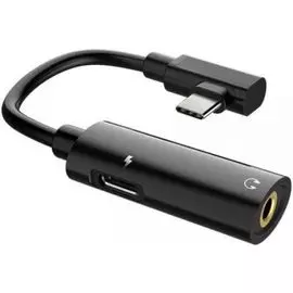 Адаптер Hoco LS19 УТ000024635 Type-C/Type-C+3.5mm Jack Audio, черный