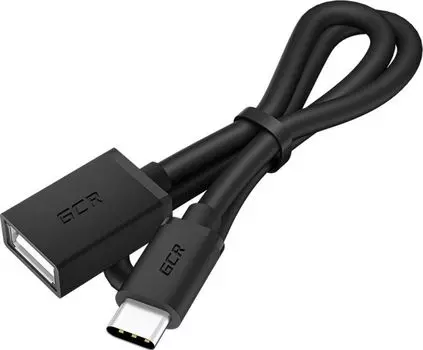 Адаптер переходник Greenconnect GCR-50600 OTG 0.75m, CM/AF, черный, 28/28 AWG, экран, армированный, морозостойкий