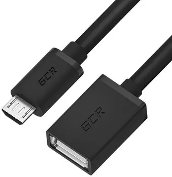 Адаптер переходник Greenconnect GCR-53380 OTG 0.5m USB, microB 5pin/AF, черный, 28/28 AWG, морозостойкий