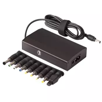 Адаптер питания Ginzzu GA-4290U сетевой/автомобильный, 90W, 1хUSB, 12-24V, 9 DC-IN переходников