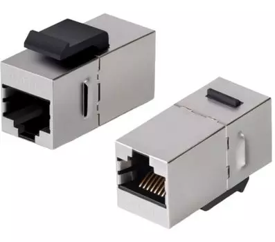Адаптер проходной Cabcoil FTA-KEYJ-RJ45-C6-SH формата Keystone, RJ45-RJ45, категория 6, экранированный