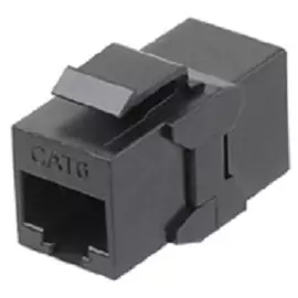 Адаптер проходной Hyperline CA2-KJ-C6-BK (coupler), RJ-45(8P8C) формата Keystone Jack, категория 6, 4 пары, черный