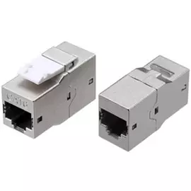 Адаптер проходной Hyperline CA2-KJ-C6-SH-BK (coupler), RJ-45(8P8C) формата Keystone Jack, категория 6, 4 пары, экранированный, черный