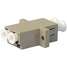 Адаптер проходной Hyperline FA-P11Z-DLC/DLC-N/WH-BG LC/PC-LC/PC, MM, duplex, корпус пластиковый, бежевый, белые колпачки