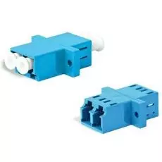 Адаптер проходной Hyperline FA-P11Z-DLC/DLC-N/WH-BL LC-LC, SM, duplex, корпус пластиковый, синий, белые колпачки