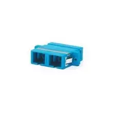 Адаптер проходной Hyperline FA-P11Z-DSC/DSC-N/BK-BL оптический SC-SC, SM, duplex, корпус пластиковый, синий, черные колпачки