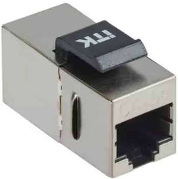 Адаптер проходной ITK CS7-1C5EF Keystone RJ45 кат.5E FTP стальной