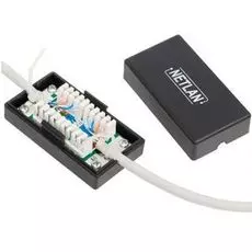 Адаптер проходной Netlan EC-UCB-IDC-UD2-BK-10 IDC-IDC, Кат.5e (Класс D), 100МГц, KRONE, T568A/B, неэкранированный, черный, уп-ка 10шт.