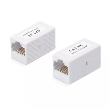 Адаптер проходной WRLine WR-CA-8p8c-C5E RJ45-RJ45 (8p8c), категория 5е, неэкранированный, цвет белый