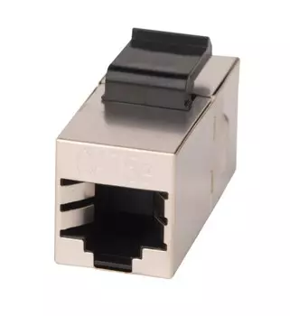 Адаптер проходной WRLine WR-CA-KJ-8p8c-C5E формата Keystone, RJ45-RJ45 (8p8c), категория 5е, неэкранированный, цвет черный