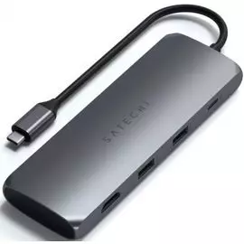 Адаптер Satechi Hybrid Multiport ST-UCHSEM USB Type-C/2*USB 3.1, USB Type-C, HDMI, серый