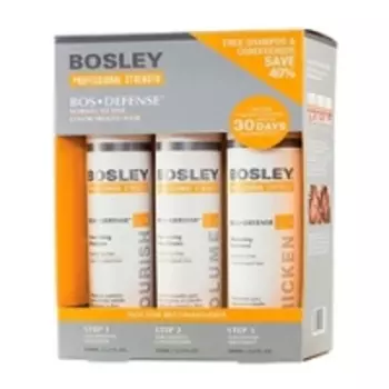 Bosley Воs Defense Starter Pack - Система для нормальных и тонких окрашенных волос, 150 мл+150 мл+ 100 мл