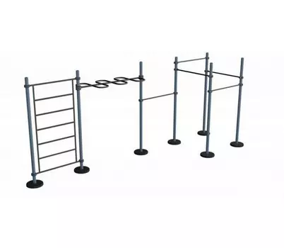 Рукоход-змейка, шведская стенка, четырехсторонний турник MB Barbell МВ 7.60/12