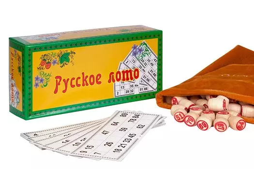 Русское лото в желтой картонной коробке quot;Для всей семьи quot; 362-19