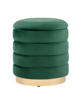 Пуф Stool Group Франсис с ящиком велюр зелёный