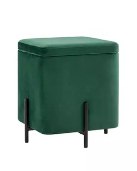 Пуф Stool Group Грейс квардрат с ящиком велюр зелёный