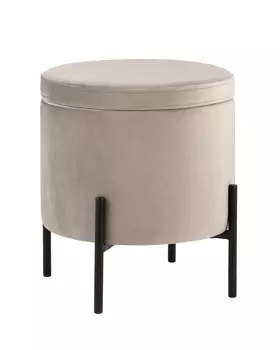 Пуф Stool Group Грейс с ящиком велюр серо-бежевый
