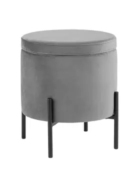 Пуф Stool Group Грейс с ящиком велюр серый