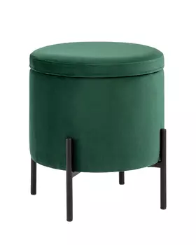 Пуф Stool Group Грейс с ящиком велюр зелёный