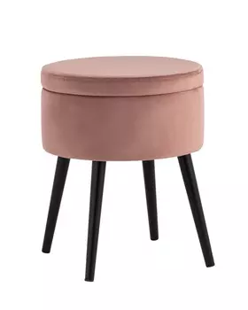 Пуф Stool Group Клайс с ящиком велюр пыльно-розовый