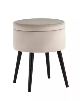 Пуф Stool Group Клайс с ящиком велюр серо-бежевый