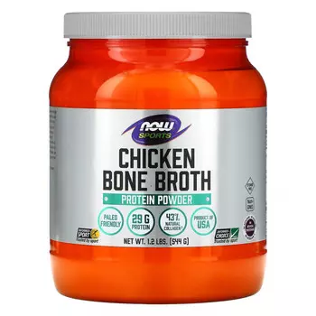 NOW Foods, Sports, протеиновый порошок из куриного костного бульона, 544 г (1,2 фунта)