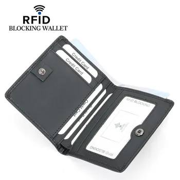 Мужской кошелек для монет RFID с защитой от кражи 2024 года: Компактное хранилище для карт и монет