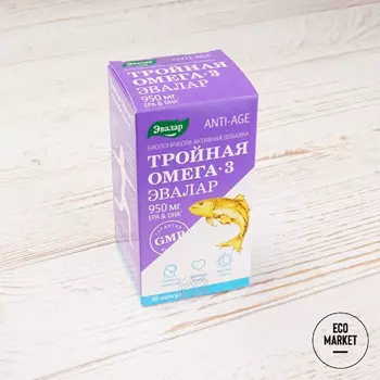 Тройная Омега-3 950 мг, Эвалар ~ 30 капсул