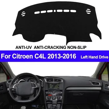 Чехол на приборную панель автомобиля, коврик для защиты от солнца для Citroen C4L 2013 2014 2015 2016 Right Hand Drive красный