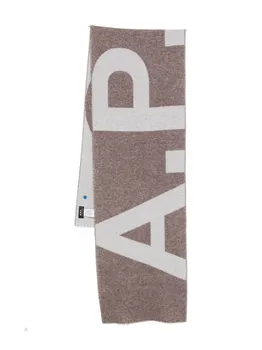Шарф с логотипом A.P.C., серый