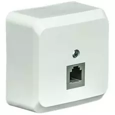 Розетка Schneider Electric TELA-001B Этюд Белый Розетка телефонная, 1-ая, наружная, на 6 контактов, IP20 (белая)