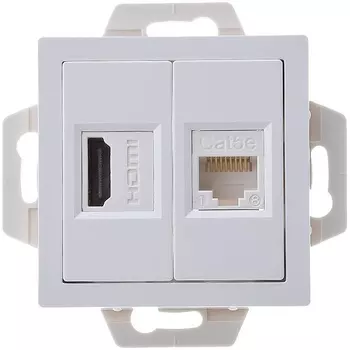 Розетка Systeme Electric ATN000182 двойная HDMI+RJ45, кат.5Е, механизм