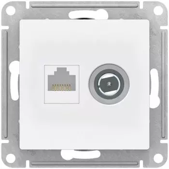 Розетка Systeme Electric ATN001389 AtlasDesign двойная ТВ + компьютерная RJ45, кат. 5Е, лотос